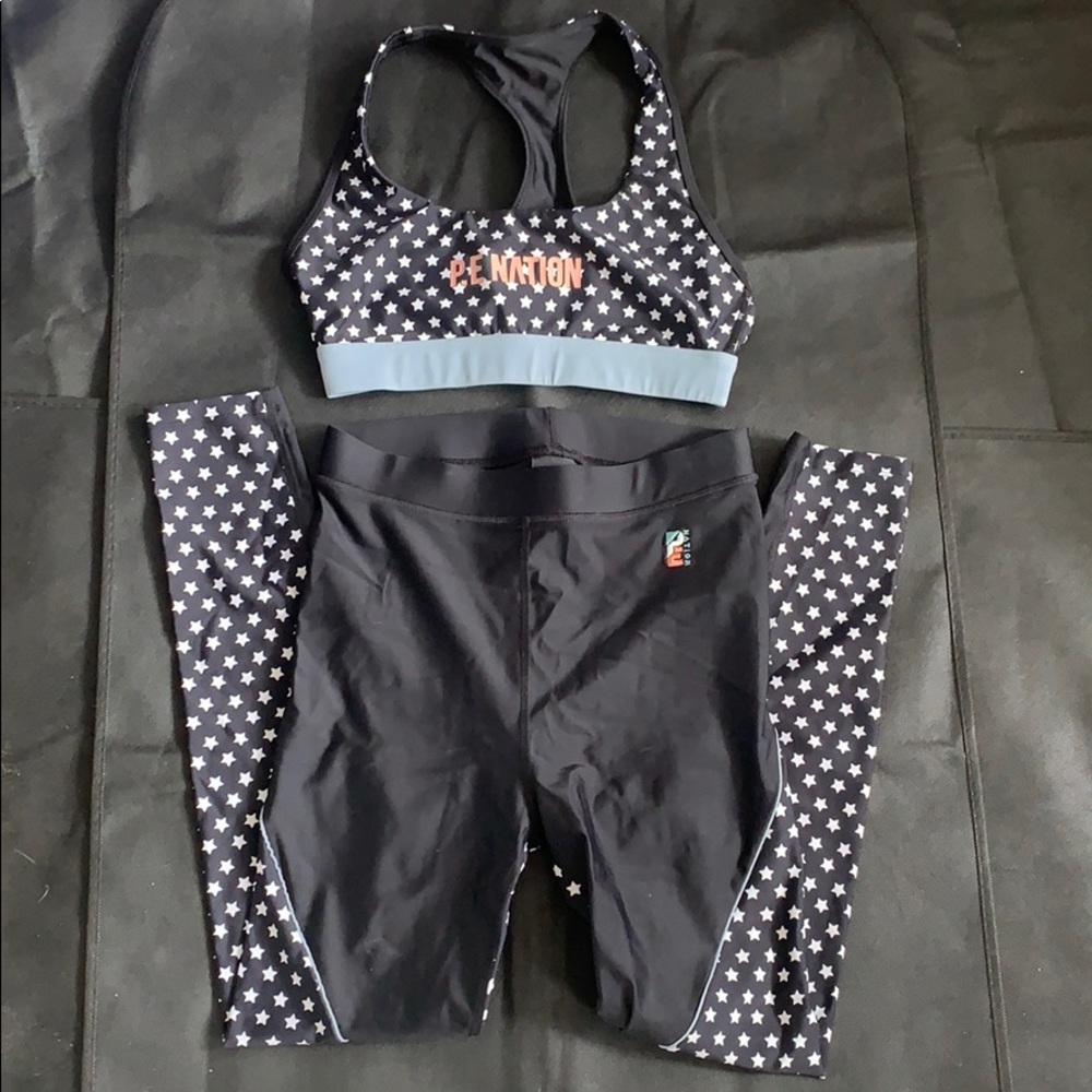 P.E. NATION SPORTS BRA SET BLACK AND WHITE SMALL